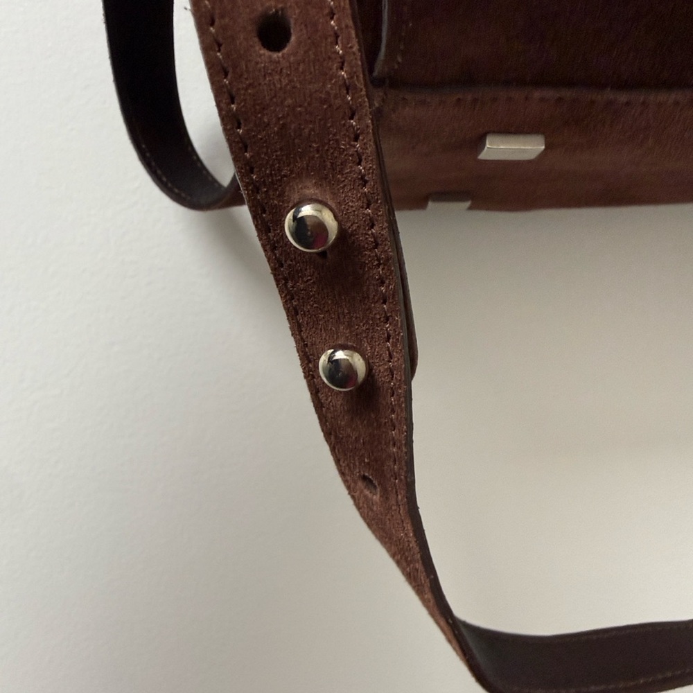 Stephane Kelian Brown Suede Patchwork Shoulder Bag - Picture 4 of 9